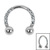 Titanium Claw Set Jewelled Lucky Horseshoe Circular Barbells (CBB) 1.2mm - SKU 70969