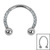 Titanium Claw Set Jewelled Lucky Horseshoe Circular Barbells (CBB) 1.2mm - SKU 70971