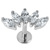 Titanium Threadless Labrets - Titanium Claw Set 5 Jewelled Marquise Fan - SKU 71093