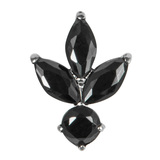 Titanium Claw Set Jewelled  Lotus Solitaire Drop for Internal Thread shafts in 1.2mm - SKU 71123