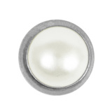 Titanium Threadless (Bend fit) Bezel Set Pearl Disk - SKU 71226