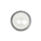 Titanium Threadless (Bend fit) Bezel Set Pearl Disk - SKU 71227