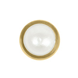 Titanium Threadless (Bend fit) Bezel Set Pearl Disk - SKU 71229