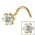 Titanium Claw Set Jewelled Flower Nose Stud - SKU 71285