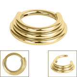 Titanium 3 Tier Stacked Hinged Clicker Ring - SKU 71287