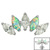 Titanium Threadless (Bend fit) (Infinity) Claw Set 5 Marquise Opal and Jewel Fan - SKU 71433