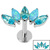 Titanium Threadless Labrets - Titanium (Bend-fit) (Infinity) Claw Set 5 Marquise Opal and Jewel Fan - SKU 71440