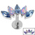 Titanium Threadless Labrets - Titanium (Bend-fit) (Infinity) Claw Set 5 Marquise Opal and Jewel Fan - SKU 71441