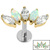 Titanium Threadless Labrets - Gold Titanium (Bend-fit) (Infinity) Claw Set 5 Marquise Opal and Jewel Fan - SKU 71481