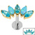 Titanium Threadless Labrets - Gold Titanium (Bend-fit) (Infinity) Claw Set 5 Marquise Opal and Jewel Fan - SKU 71482