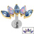 Titanium Threadless Labrets - Gold Titanium (Bend-fit) (Infinity) Claw Set 5 Marquise Opal and Jewel Fan - SKU 71483