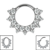 Titanium Jewelled Anaisha Mandala Hinged Ring - SKU 71699