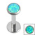 Titanium Threadless Labrets - Titanium (Bend-fit) (Infinity) Bezel Set Opal Disk - SKU 71708