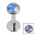 Titanium Threadless Labrets - Titanium (Bend-fit) (Infinity) Bezel Set Opal Disk - SKU 71709