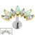 Titanium Internally Threaded Labrets 1.2mm - Titanium 7 Opal and Jewelled Marquise Crown - SKU 71794