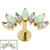 Titanium Internally Threaded Labrets 1.2mm - Titanium 7 Opal and Jewelled Marquise Crown - SKU 71800