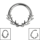 Titanium Buck Antlers Hinged Ring - SKU 71806