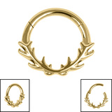 Titanium Buck Antlers Hinged Ring - SKU 71807