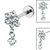 Titanium Internally Threaded Labrets 1.2mm - Titanium Jewelled Primrose Flower with Solitaire Drop - SKU 71834