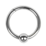 Titanium Hinged Ring with Ball - SKU 71863