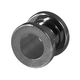 Black Steel Screw Flesh Tunnel - SKU 8124